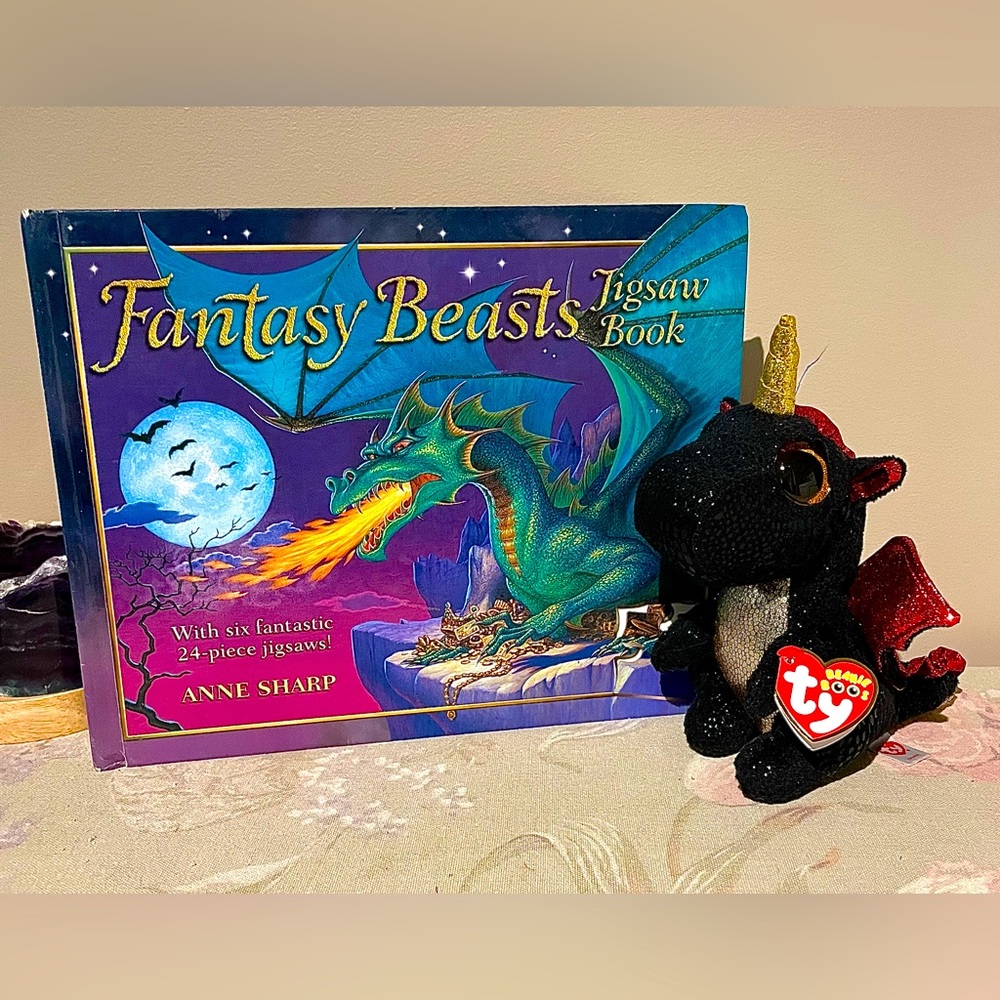 Jigsaw Puzzle Book & TY Dragon 🧩